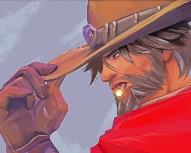 Overwatch McCree Character paint by numbers
