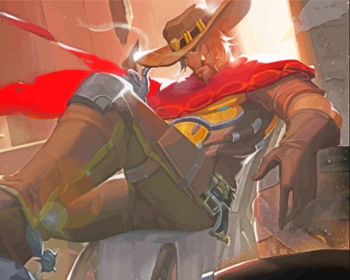 McCree Overwatch Game Character paint by numbers