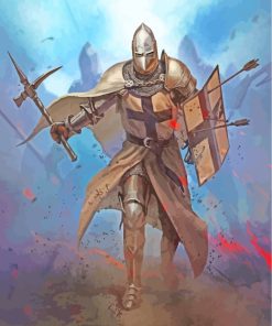 Medieval Knight Art paint by numbers