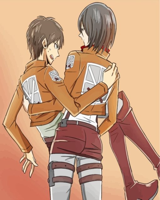 Mikasa Ackeraman And Eren Yeager paint by numbers