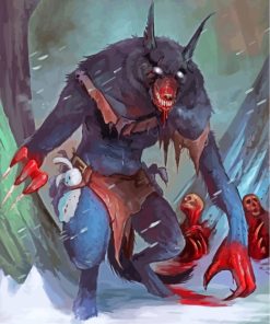 Monster Wolf paint by numbers