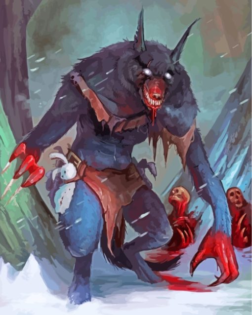 Monster Wolf paint by numbers
