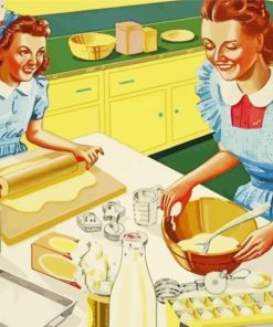 Mother And Daughter Cooking paint by numbers