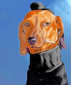 Mr Dachshund Dog paint by numbers