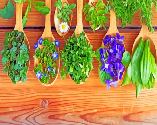 Naturopathy Spoons paint by numbers