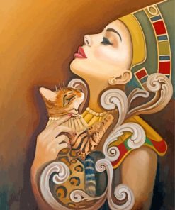 Nefretiti And Her Egyptian Cat paint by numbers