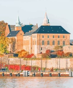 Oslo Akershus Fortress Castle paint by numbers