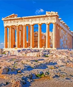 Aesthetic Parthenon Greek paint by numbers
