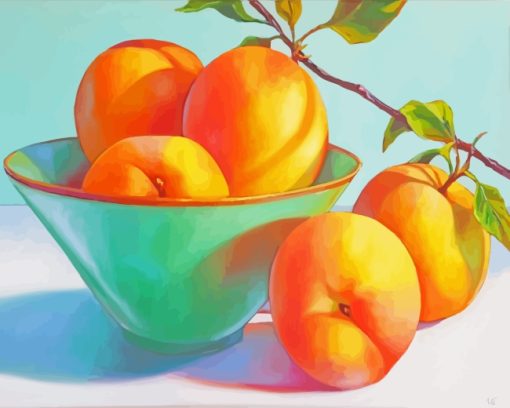 Peach Fruit In Bowl paint by numbers