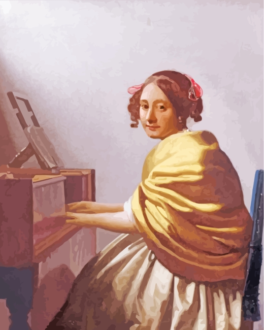 Piano Player Jan Vermeer paint by numbers