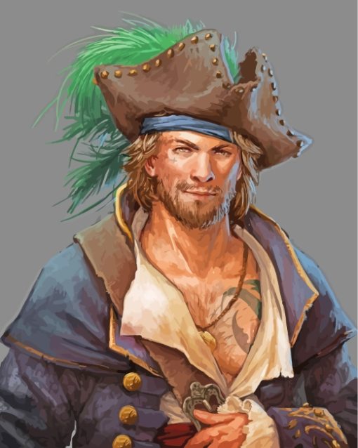 Pirate Man Art paint by numbers