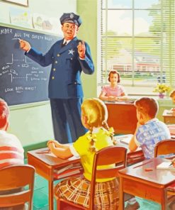 Policeman In The School paint by number