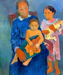 Polynesian WomanWith Children By Gouguin paint by numbers