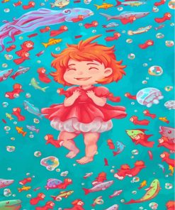 Ponyo Animation Art paint by numbers