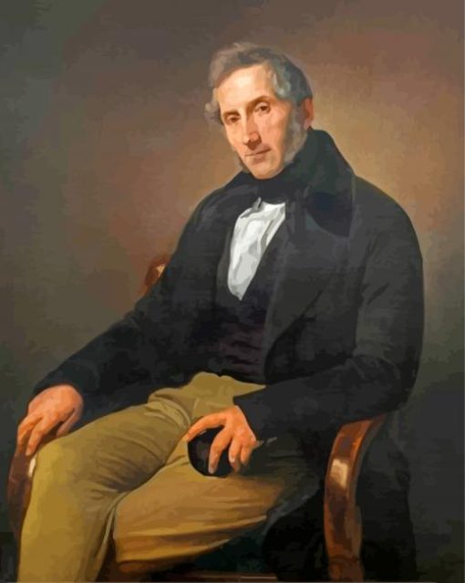 Portrait Of Alessandro Manzoni By Hayez paint by number