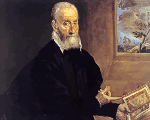 Portrait Of Giulio Clovio El Greco paint by numbers
