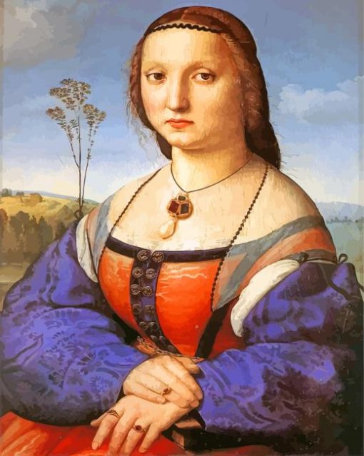 Portrait Of Maddalena Doni By Raphael paint by numbers