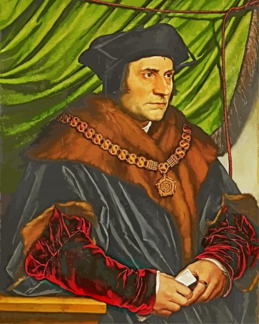 Portrait Of Sir Thomas More By Holbein paint by numbers