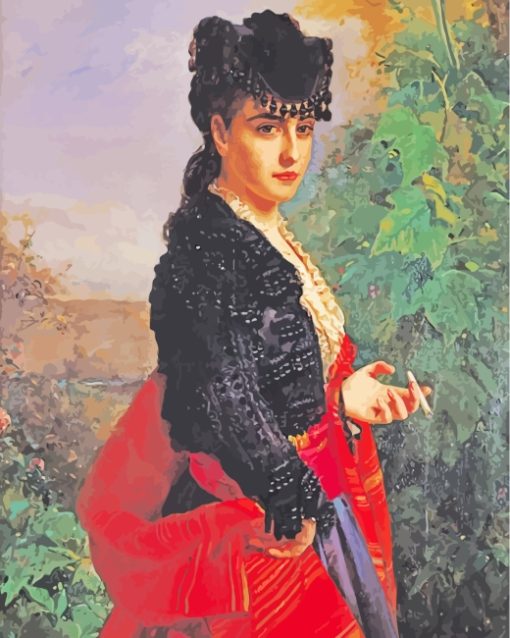 Portrait Of Spanish Woman paint by numbers