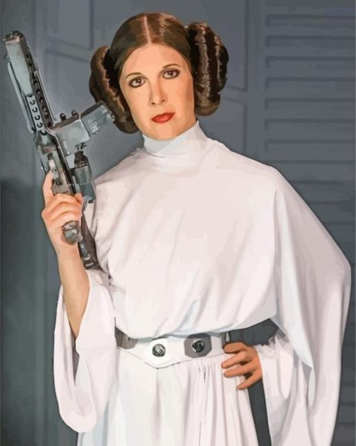 Princess Leia With A Weapon paint by numbers