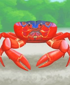 Bright Red Crab Art paint by numbers