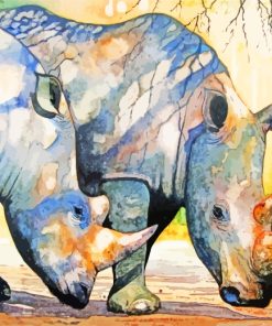Rhinos Animals paint by numbers