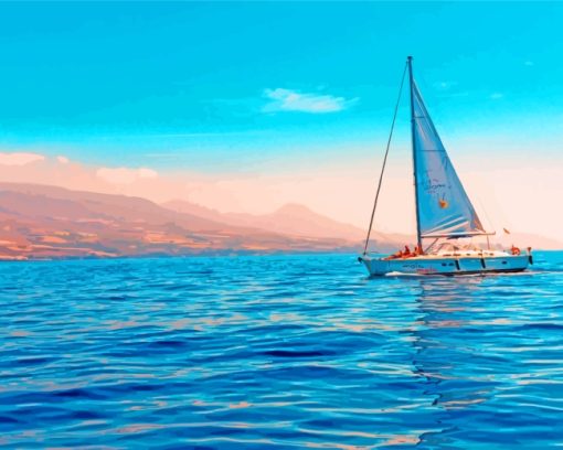 Sailboat In The Ocean Paint by numbers
