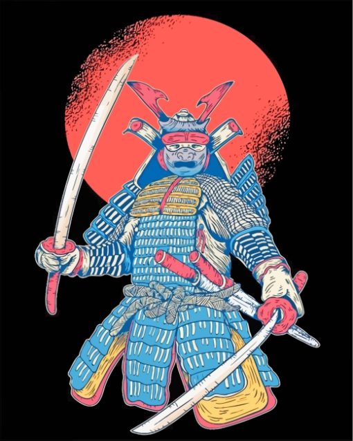Samurai And Sword paint by numbers