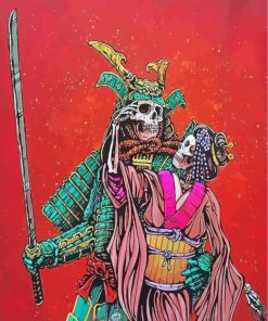 Samurai Skulls Lovers paint by numbers