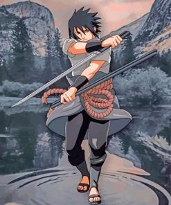 Sasuke Anime Character paint by numbers