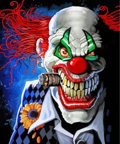 Scary Clown Face paint by numbers