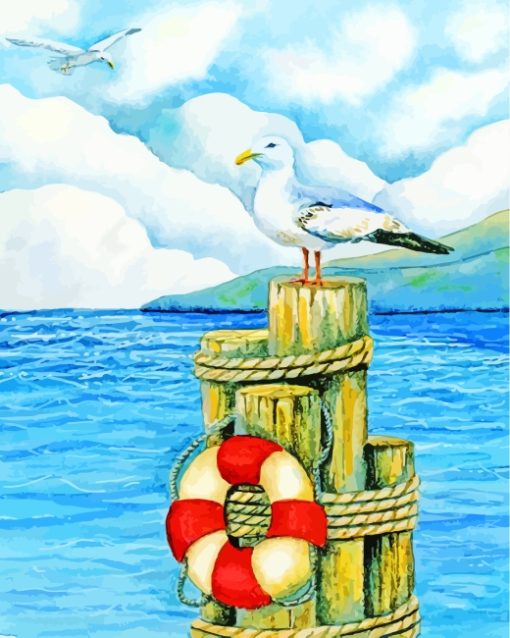 Seagull Bird Art paint by numbers