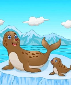 Seal Mother And Baby paint by number