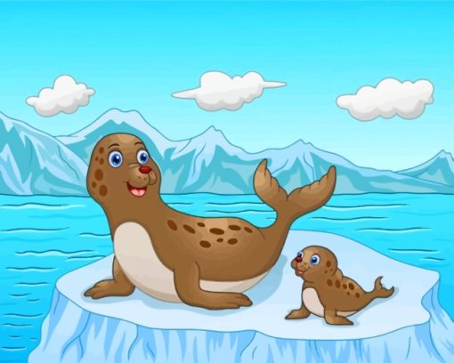 Seal Mother And Baby paint by number
