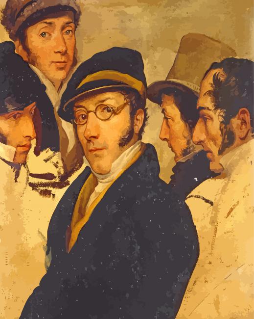 Self Portrait In A Group Of Friends By Hayez paint by number