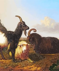 Sheep And Two Goats paint by numbers
