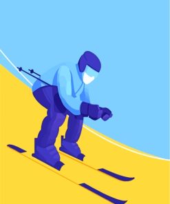 Skier Man Illustration paint by numbers