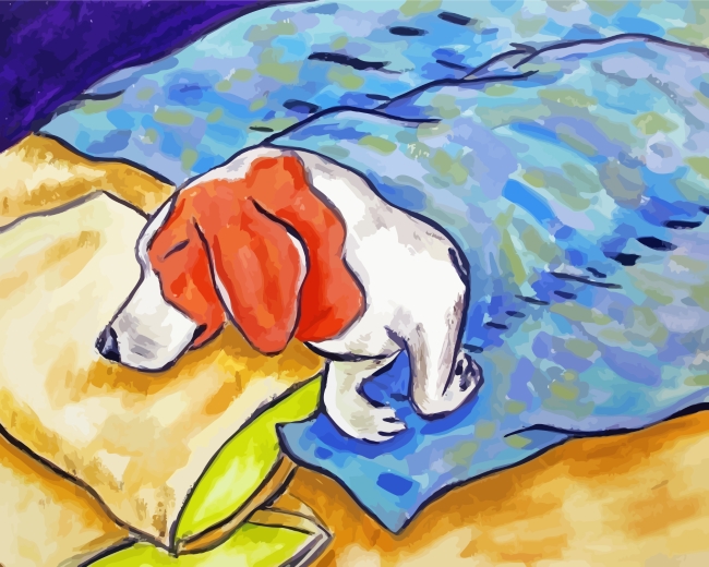 Sleepy Beagle Art paint by numbers
