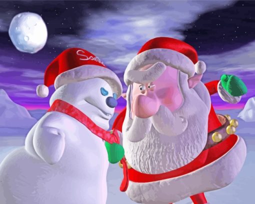 Snowman And Santa paint by numbers