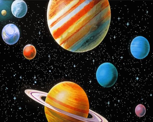 Solar System Planets Paint by numbers