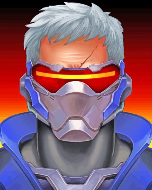 Soldier 76 Overwatch Game paint by number