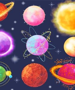 Space Planets paint by numbers