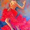 Spanish Dancer Red Dress paint by numbers