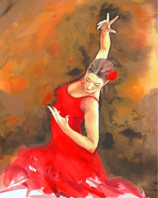 Spanish Flamenco Dancer Art paint by number