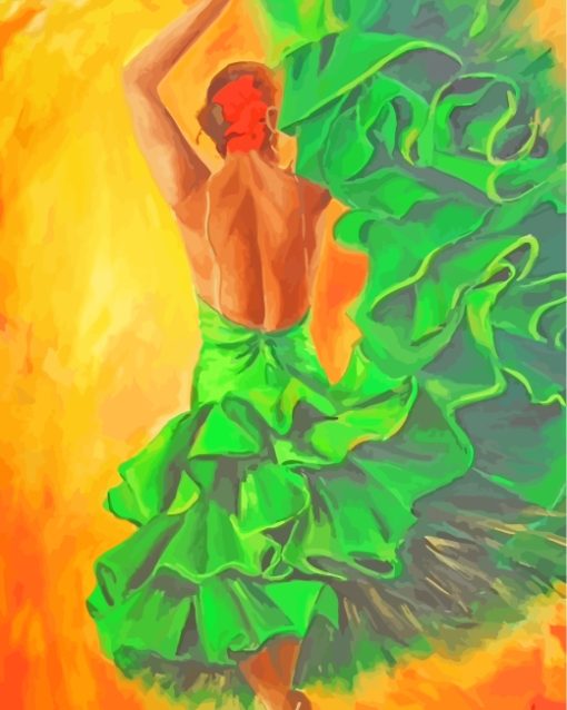 Spanish Flamenco Dancer paint by number