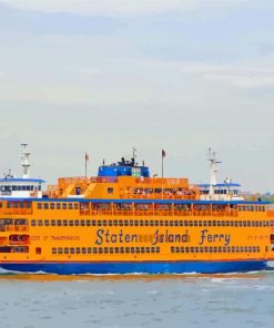 Staten Island Ferry Hoboken Illustration paint by number