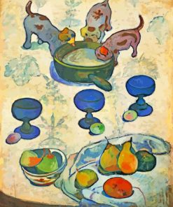 Still Life With Three Puppies By Gauguin paint by numbers