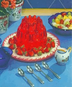 Strawberry Jelly Dessert paint by numbers