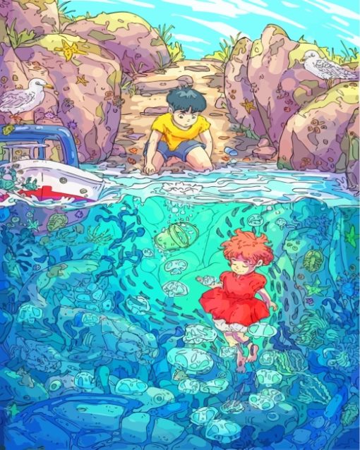 Studio Ghibli Ponyo Arts paint by numbers