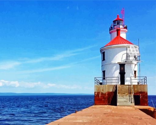 Superior Entry Lighthouse Duluth paint by numbers